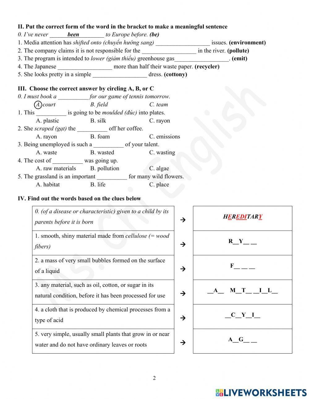 Foreign Teacher - S7 - Week 9 - U3 - Vocabulary 2