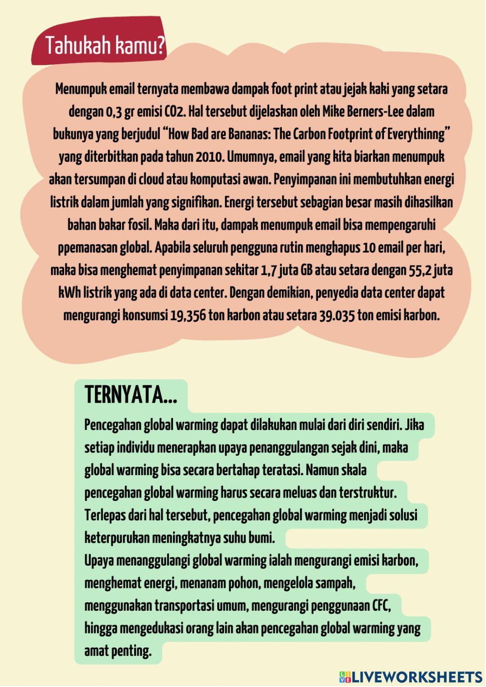 LKPD 3 - Studi Literasi & Pembuktian -Dampak & Upaya Menanggulangi Pemanasan Global