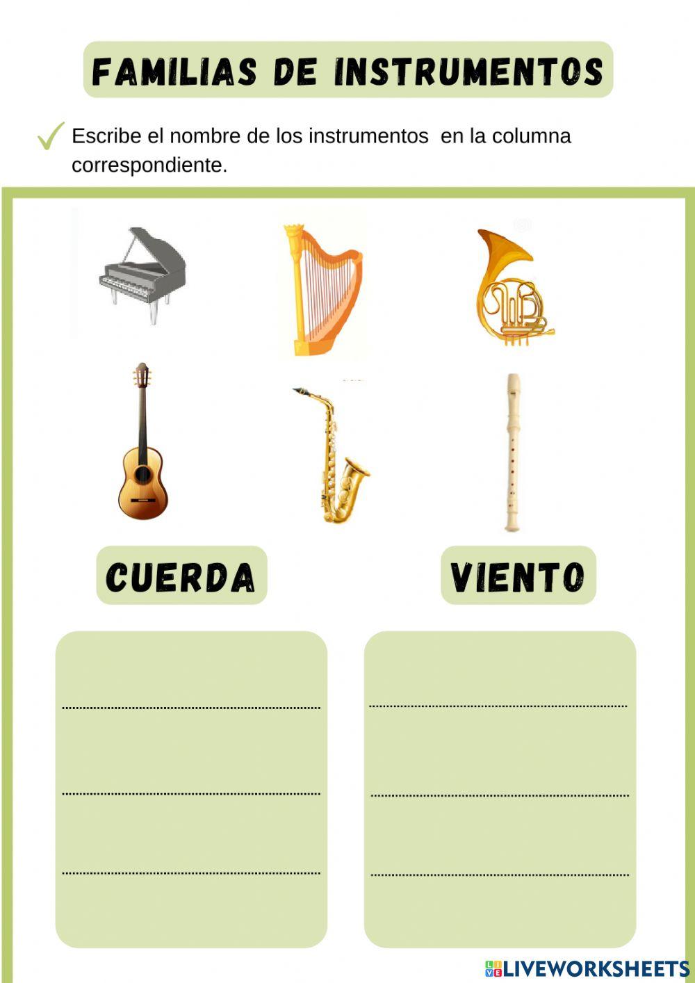 Familias de instrumentos