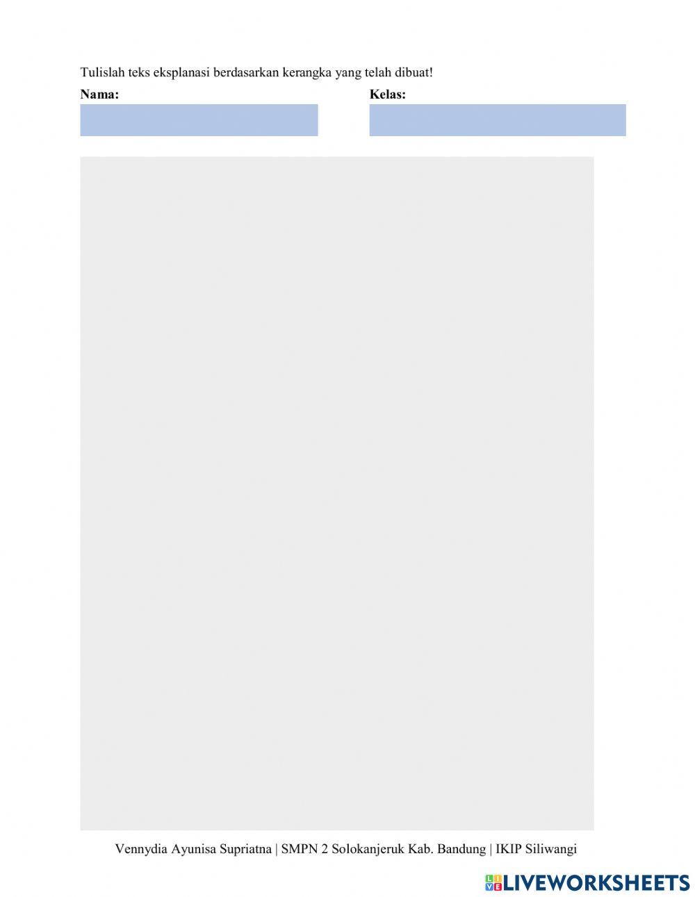 LKPD Menulis Teks Eksplanasi