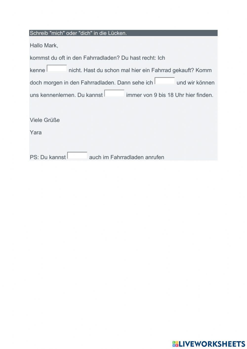 Pronomen im Akkusativ