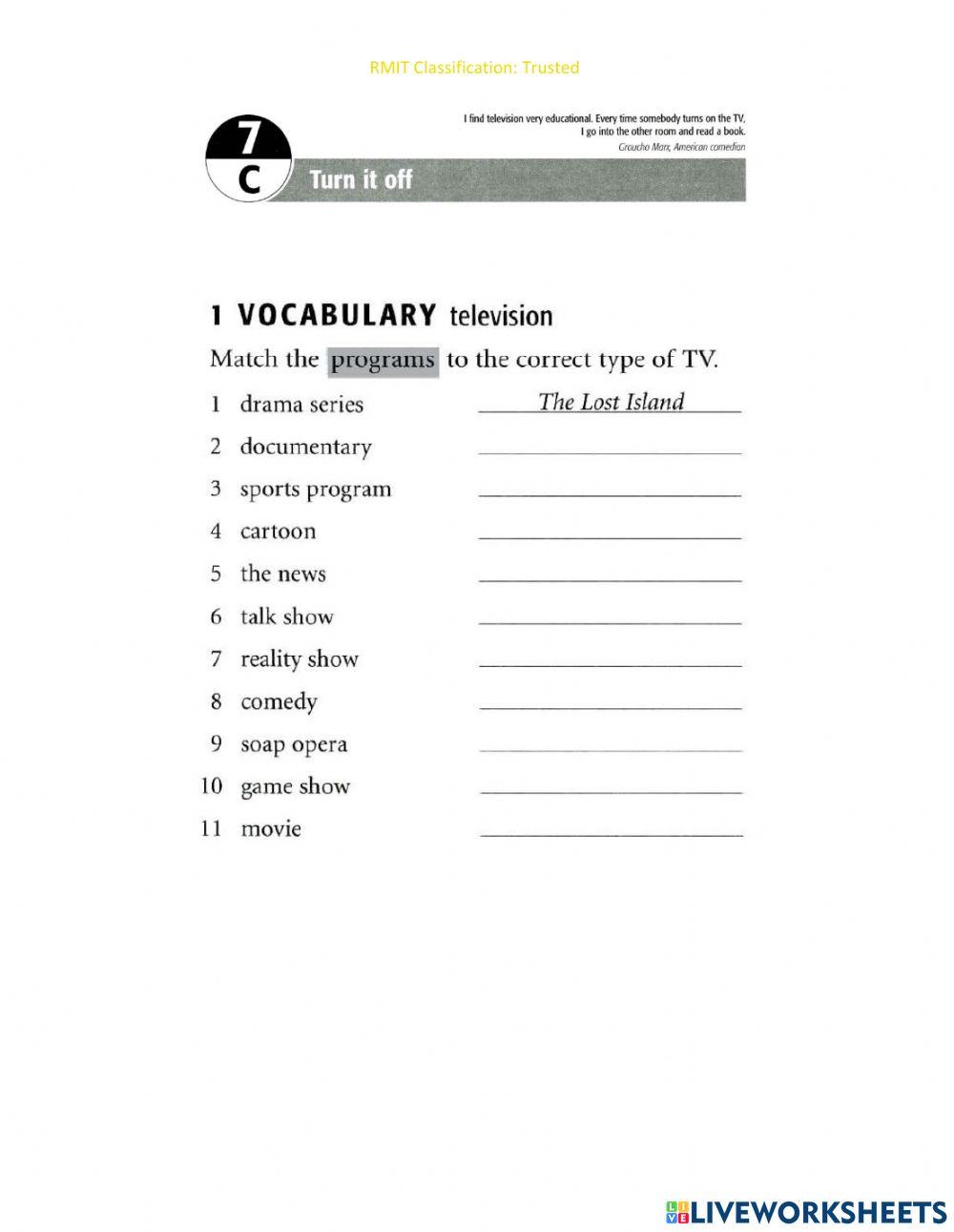 7C Intermediate worksheet | Live Worksheets