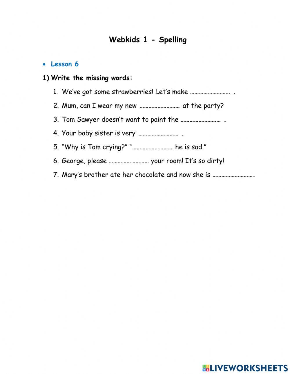 Webkids 1 - Spelling Tom Sawyer 1