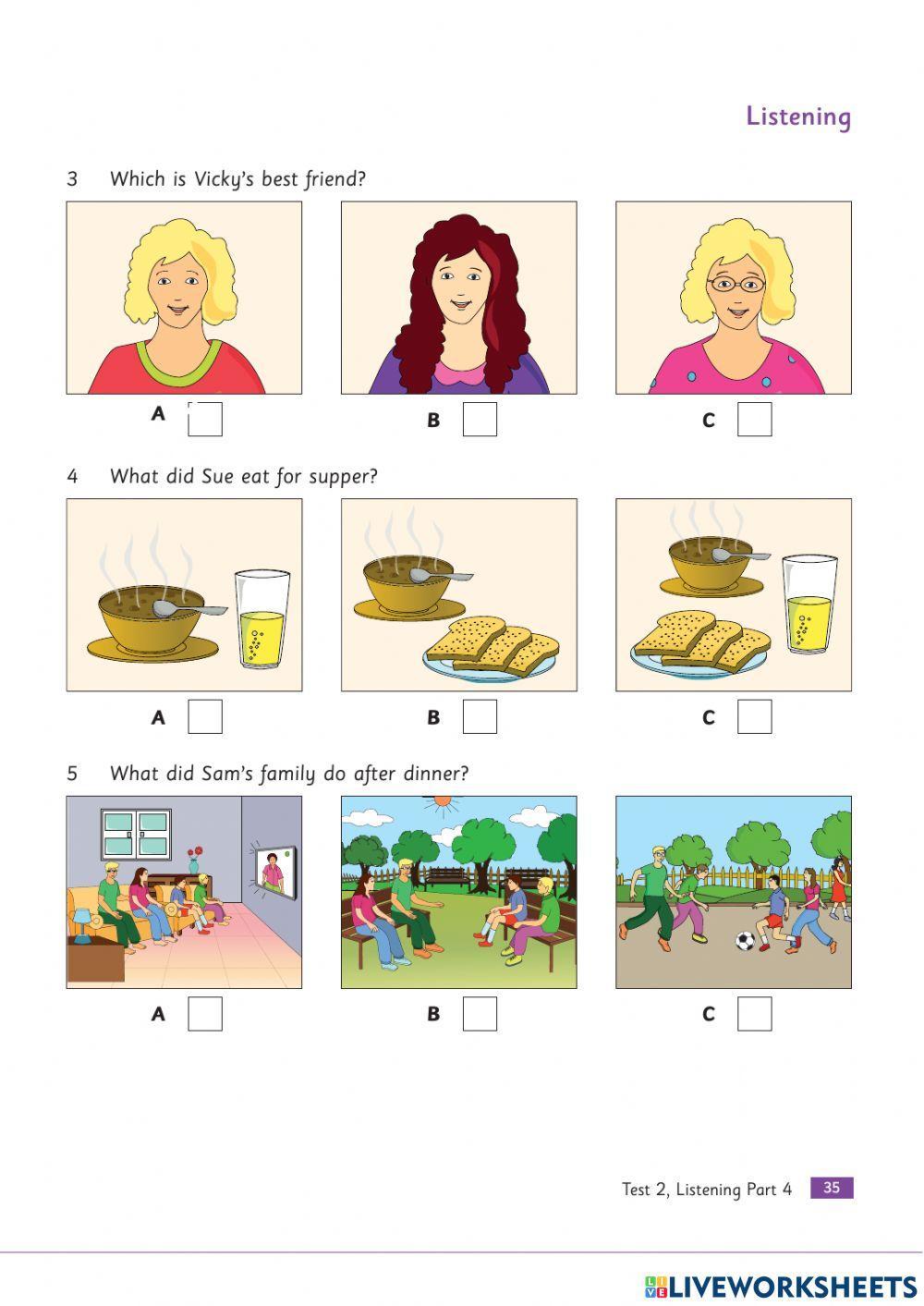 Listenning movers plus -test 2