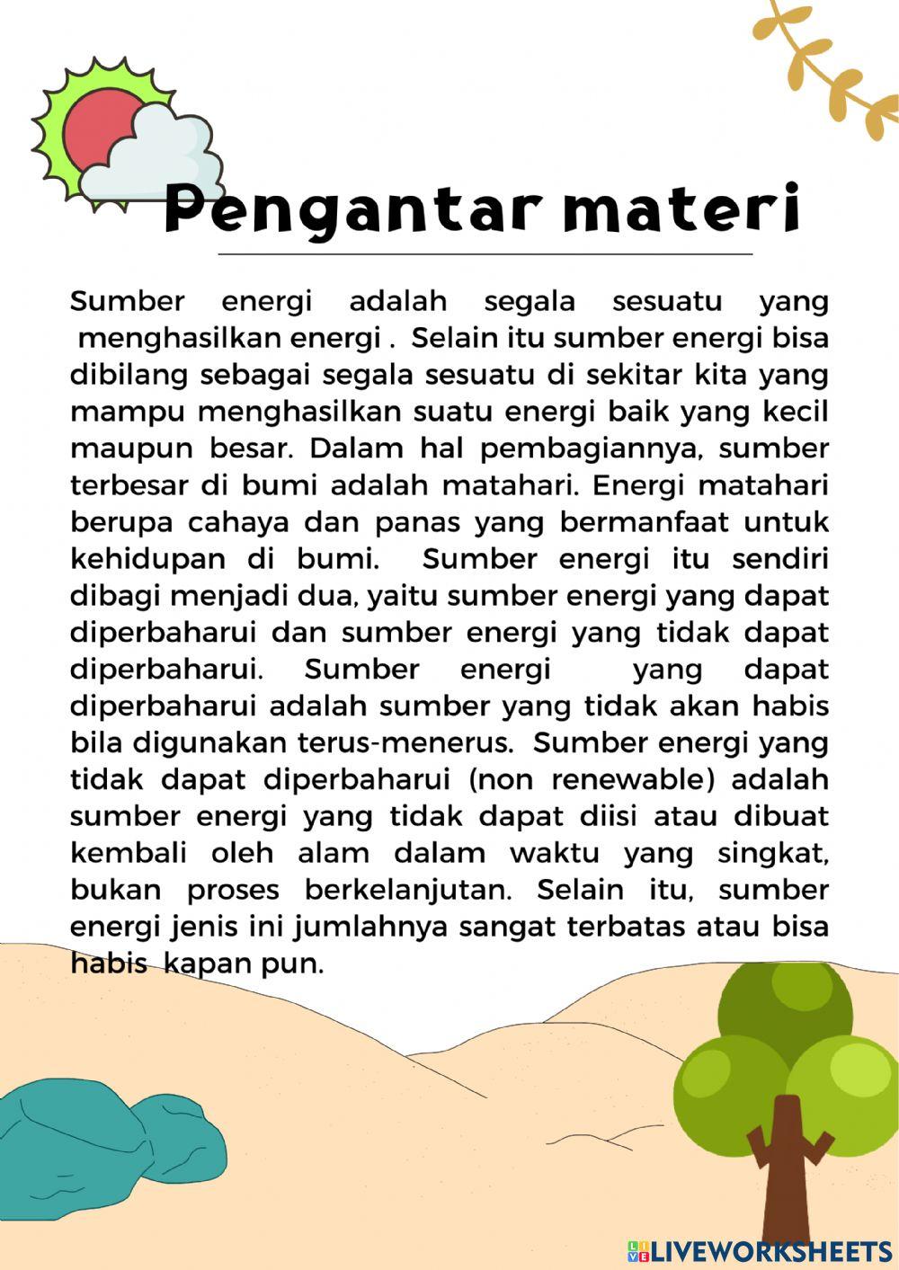 E-LKPD Sumber Energi Kelas 4