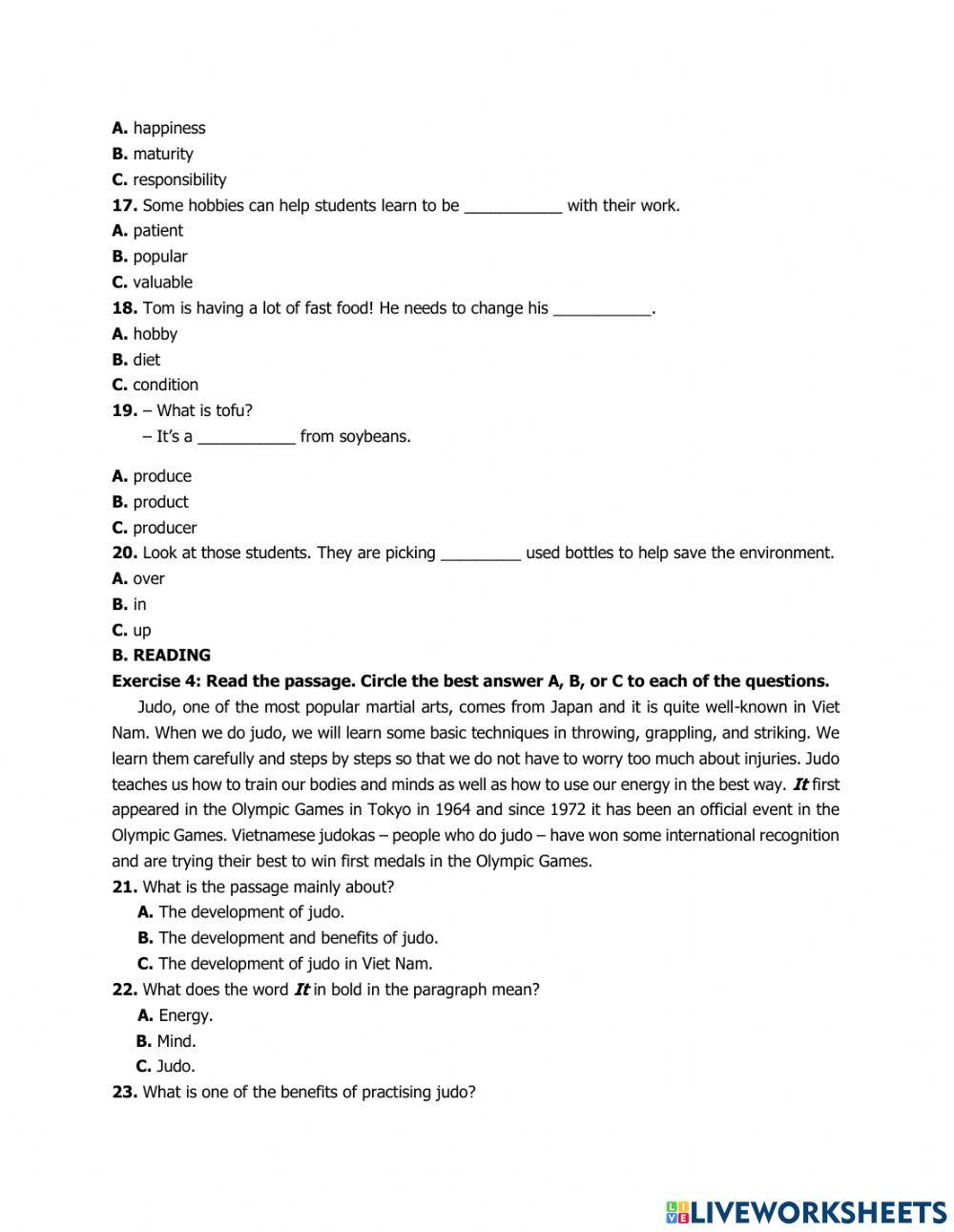 Ôn thi giữa kì 1 Tiếng Anh lớp 7 (4)