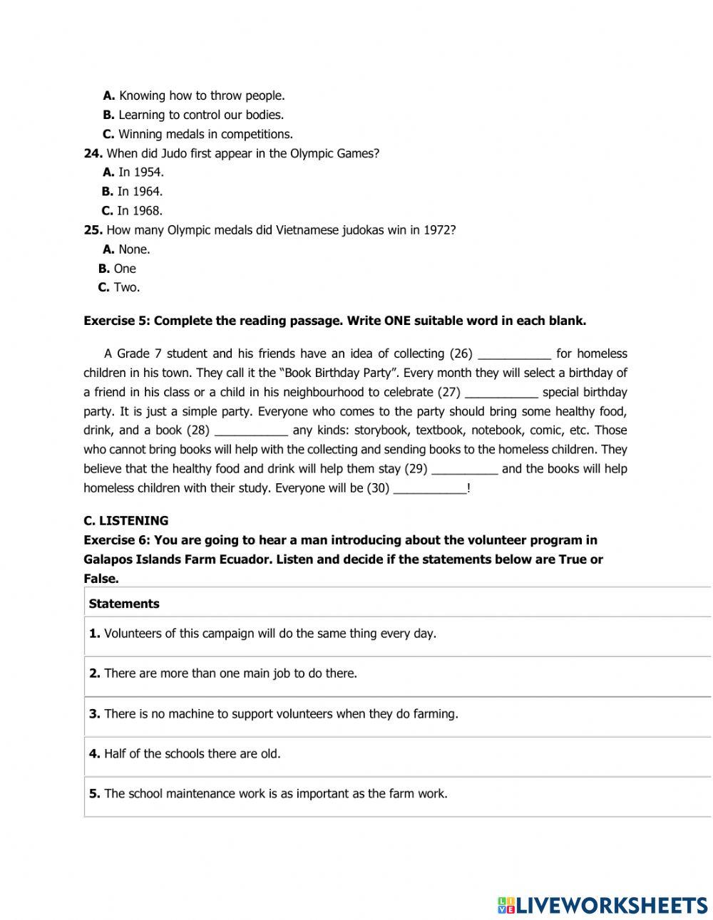 Ôn thi giữa kì 1 Tiếng Anh lớp 7 (4)