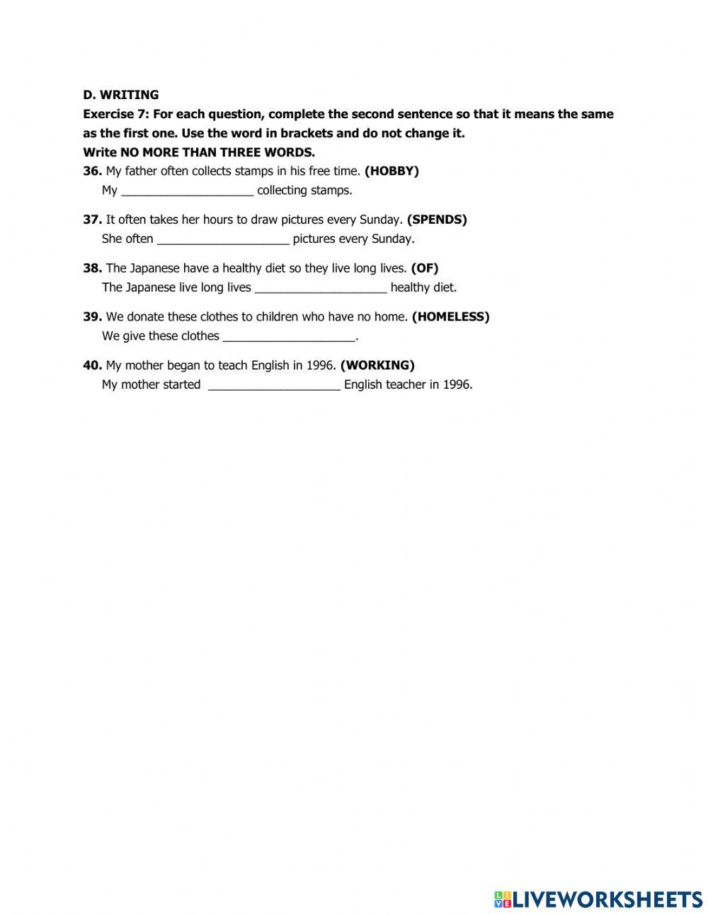 Ôn thi giữa kì 1 Tiếng Anh lớp 7 (4)