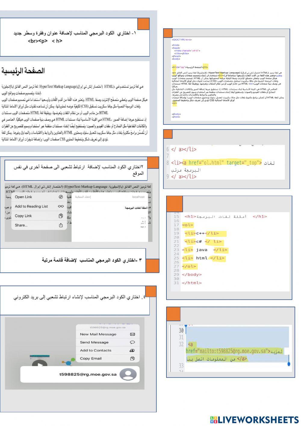 Html online pdf activity for 10 | Live Worksheets