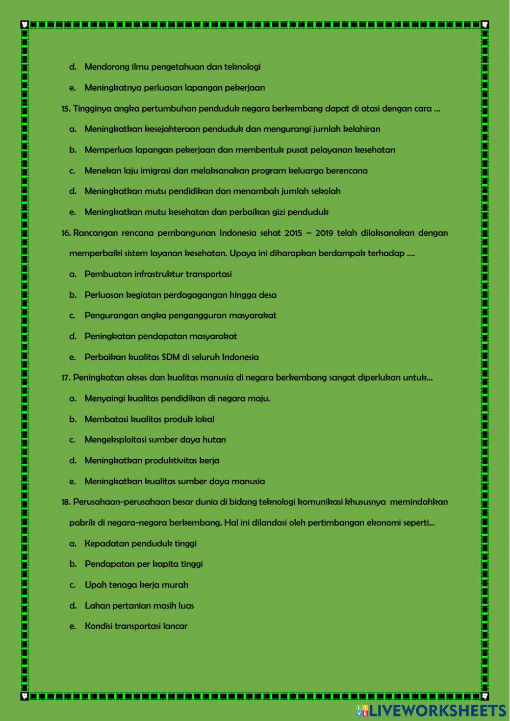 Kerjasama negara maju dan berkembang