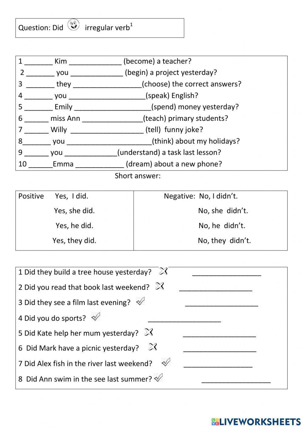 Past Simple Irregular verbs 6
