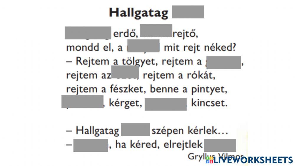 Hallgatag erdő
