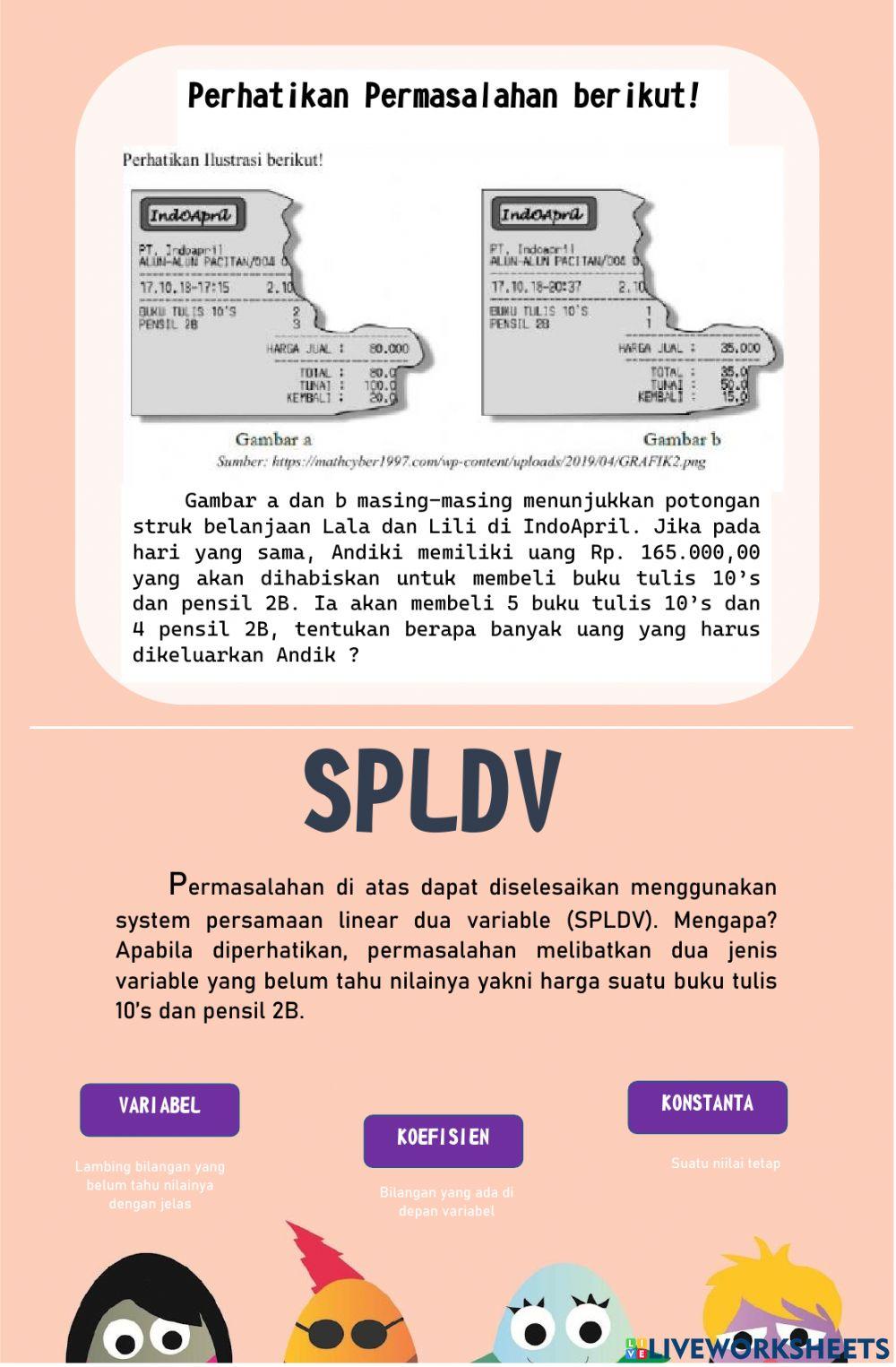 Sistem Persamaan Linear Dua Variabel (Model)