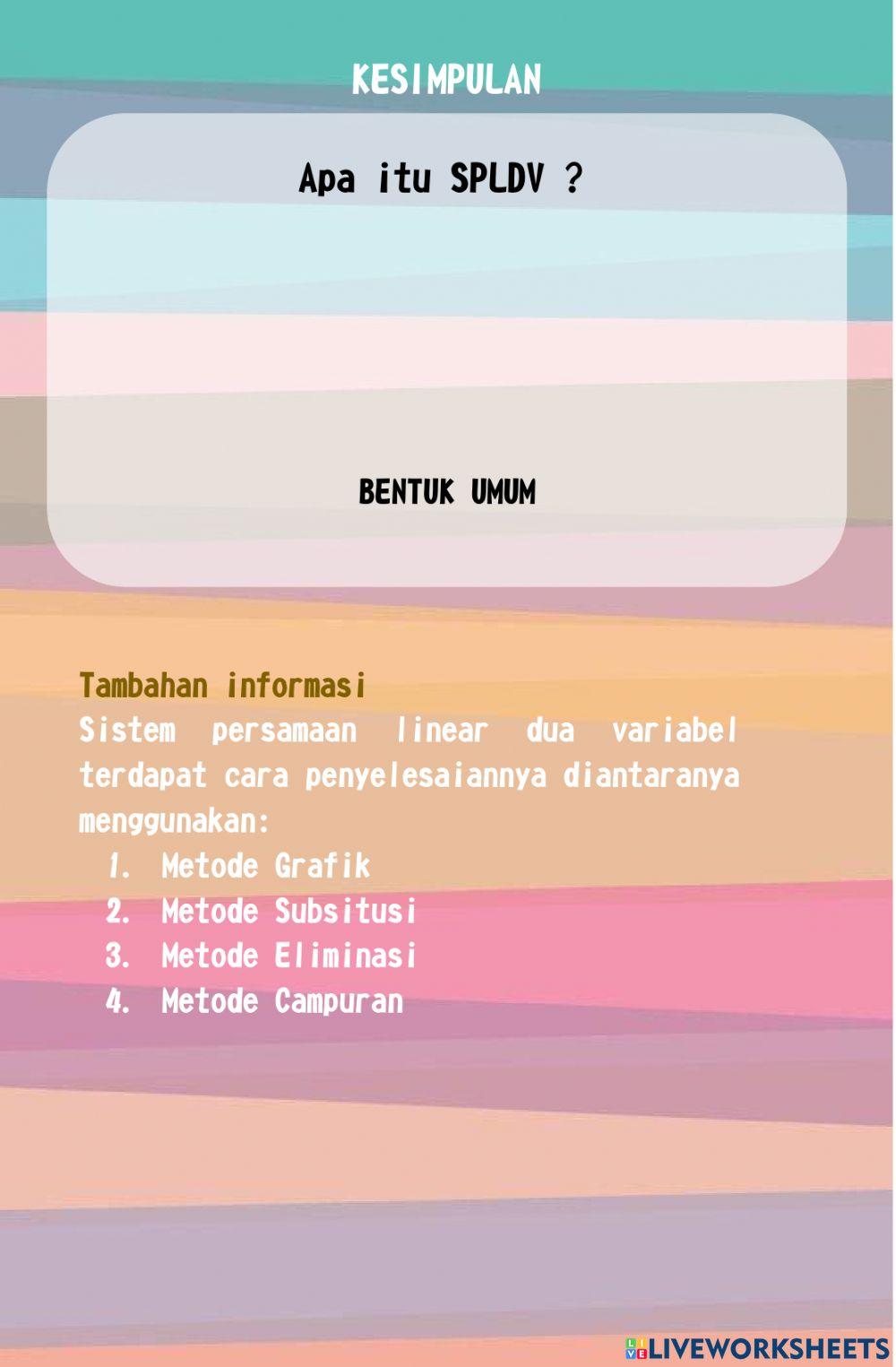 Sistem Persamaan Linear Dua Variabel (Model)