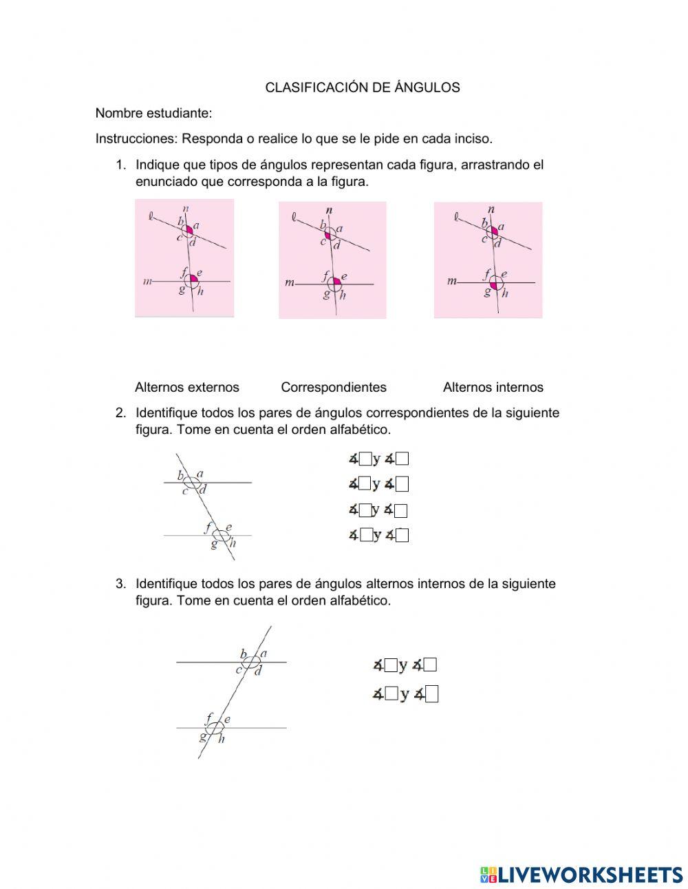 Clasificación ángulos