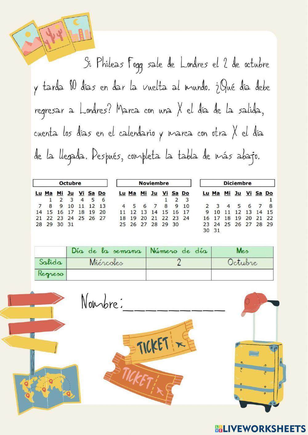 Vuelta al mundo en 80 dias salida y regreso.