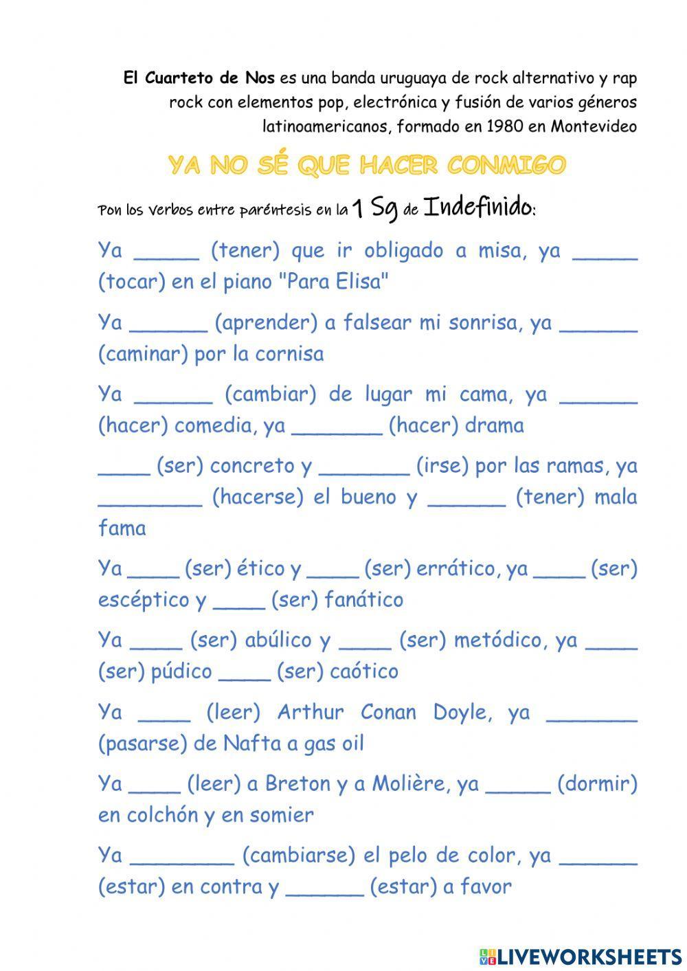 Ya no sé qué hacer conmigo