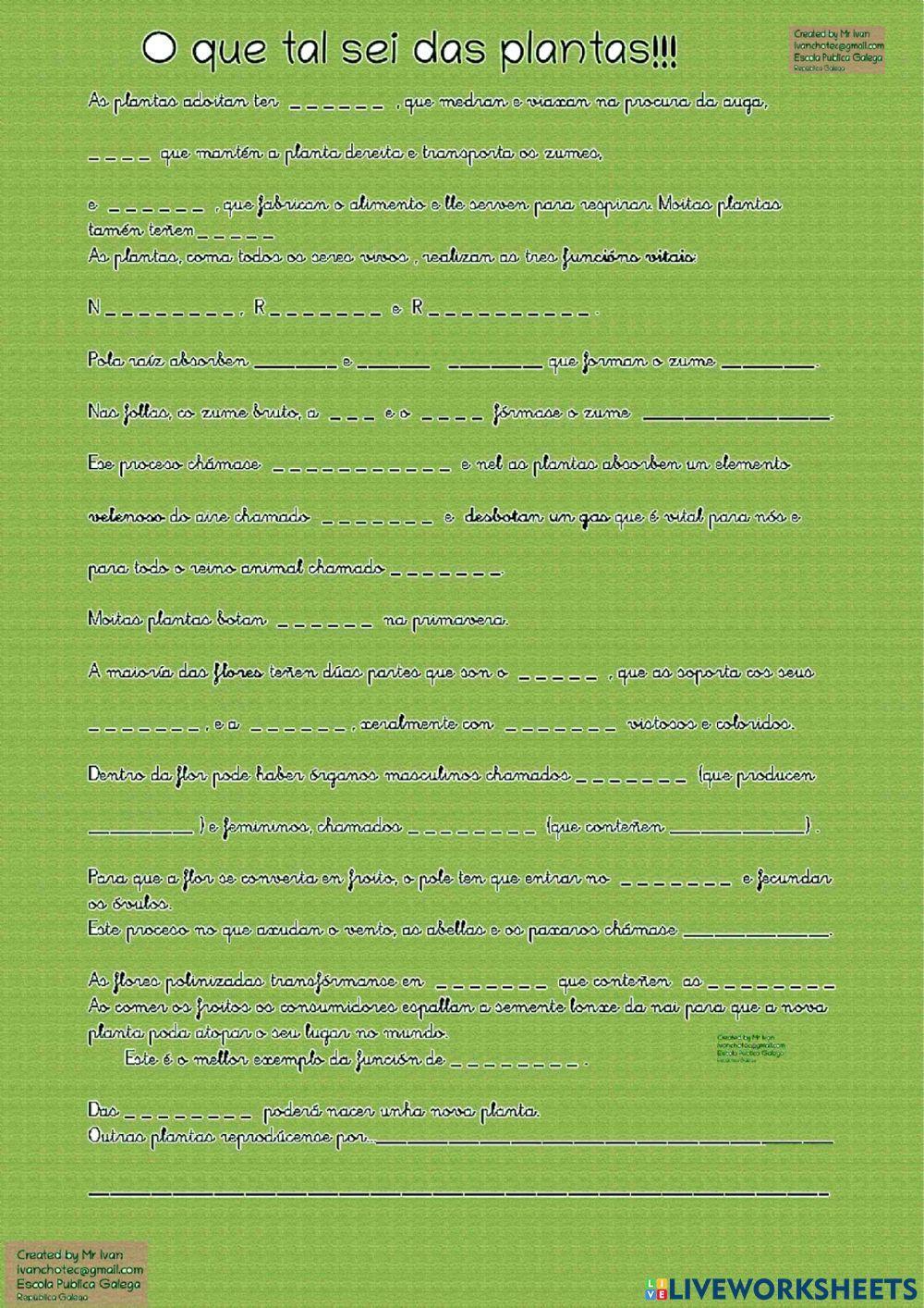 O que tal sei das plantas!