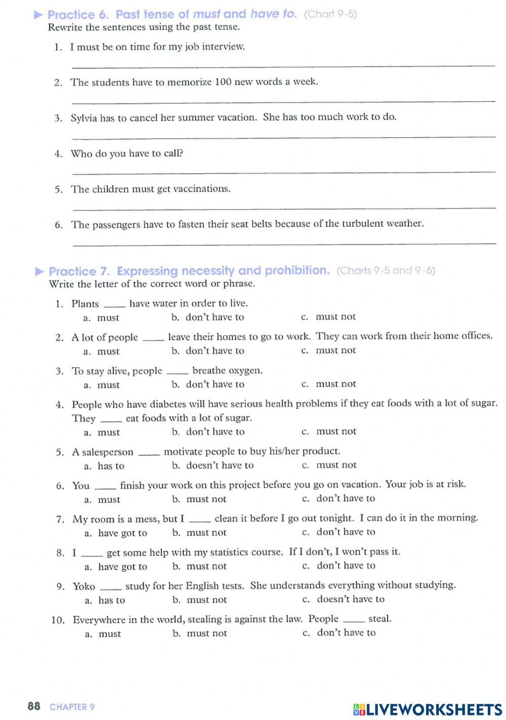 MODALS VERB PART 1- PRACTICE online exercise for | Live Worksheets