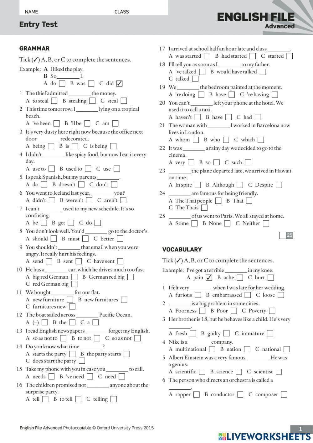 B2 - MOCK TEST (Final exam)