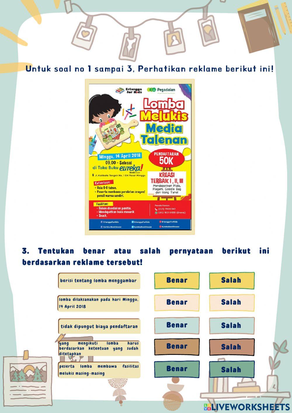 Soal Evaluasi SBdP Kelas 6 T4 ST1 P2