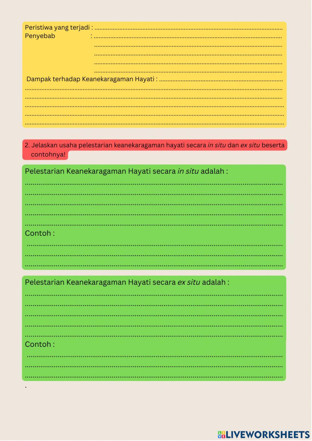 LKPD PROBLEM BASED LEARNING KEANEARAGAMAN HAYATI online exercise for ...