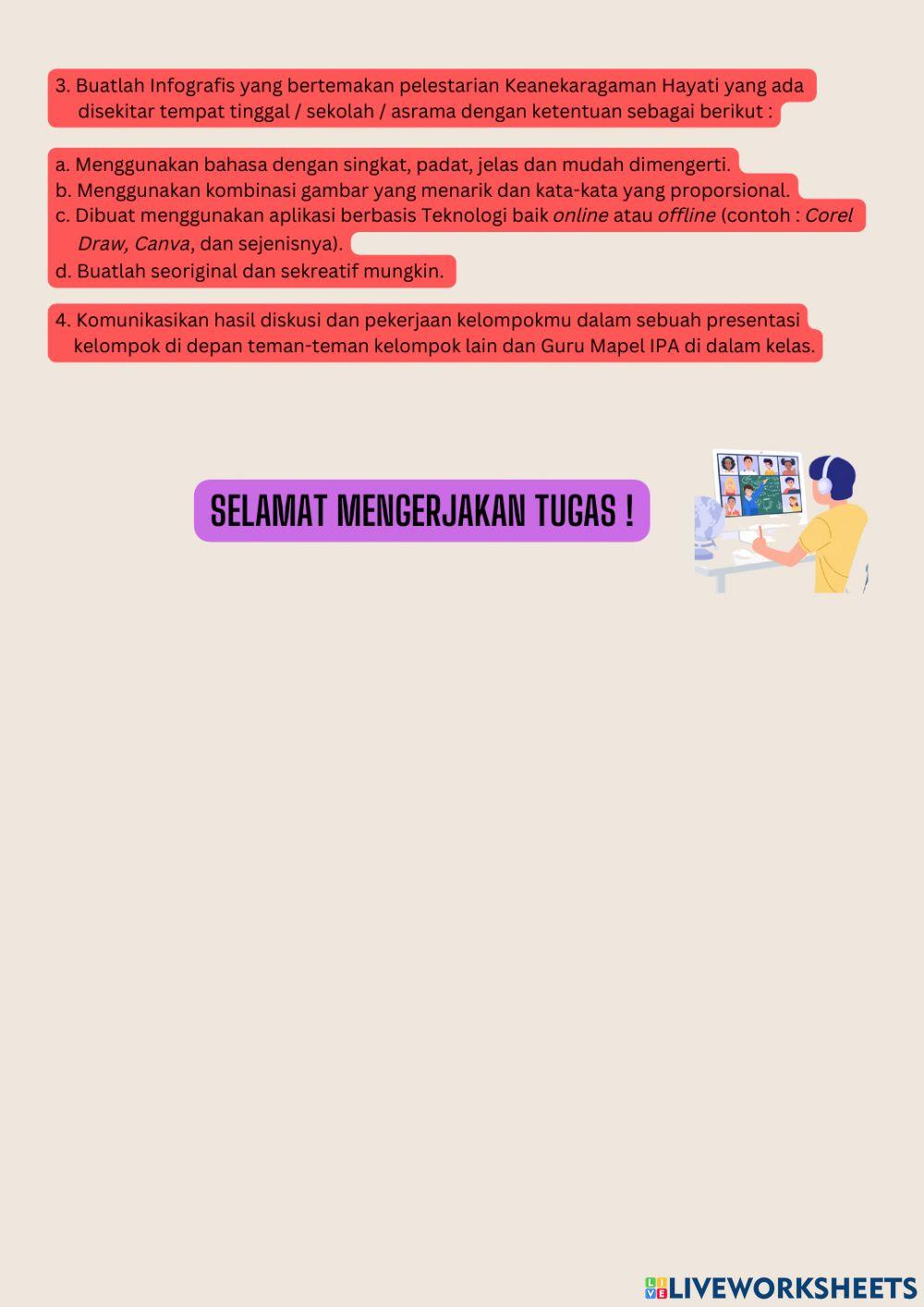 LKPD PROBLEM BASED LEARNING KEANEARAGAMAN HAYATI online exercise for ...