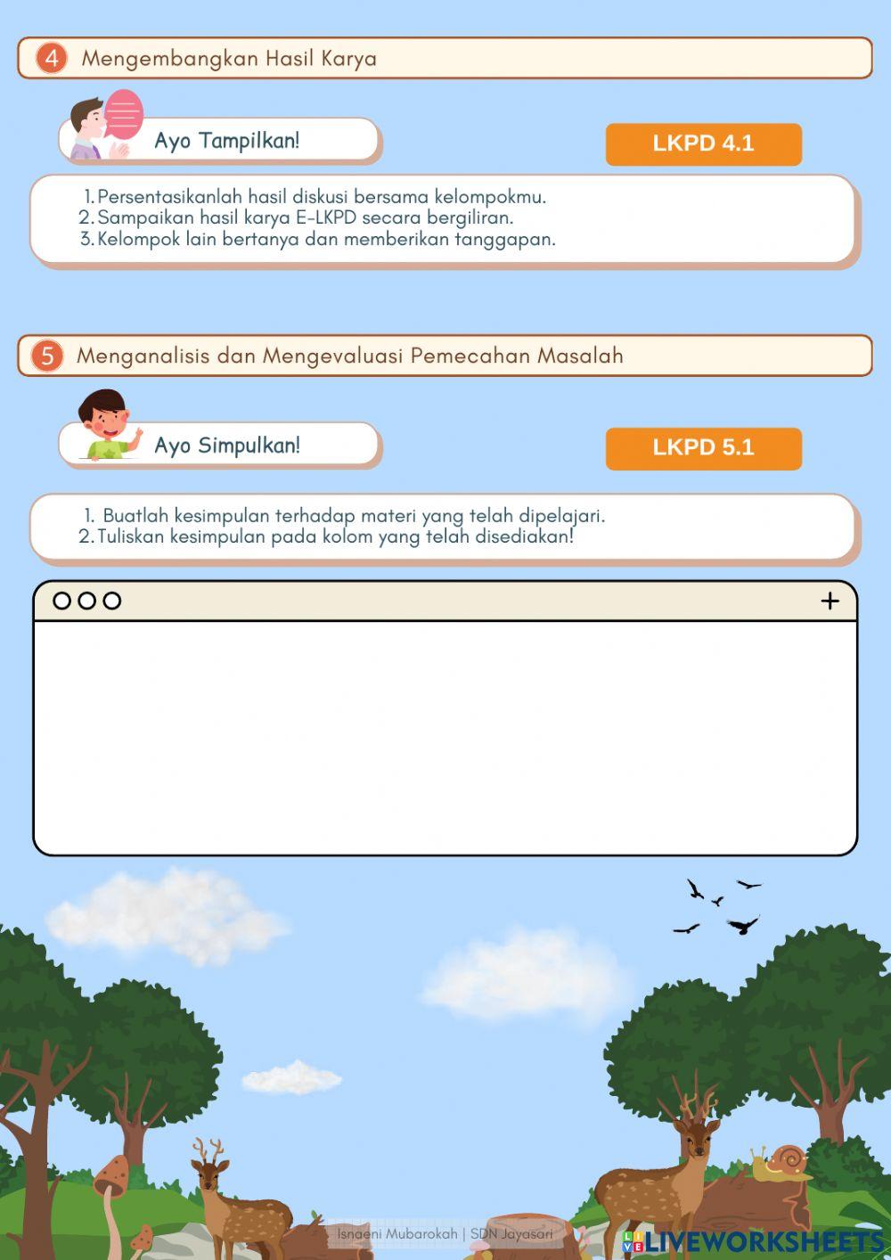 LKPD Kelas 5 Tema 5 Subtema 1 Ekosistem