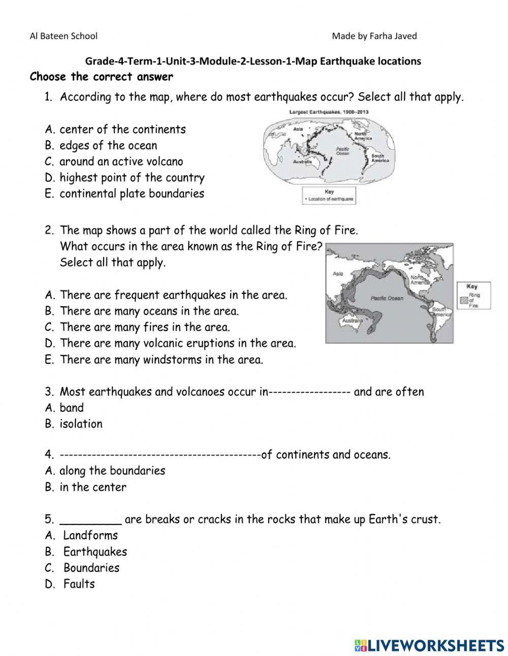 G4 Term 1 Unit Free Interactive Worksheets 6912838