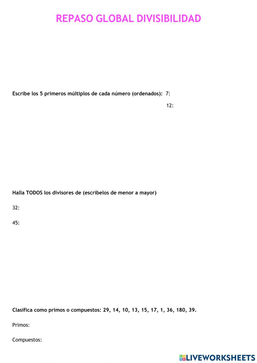 Repaso Divisibilidad