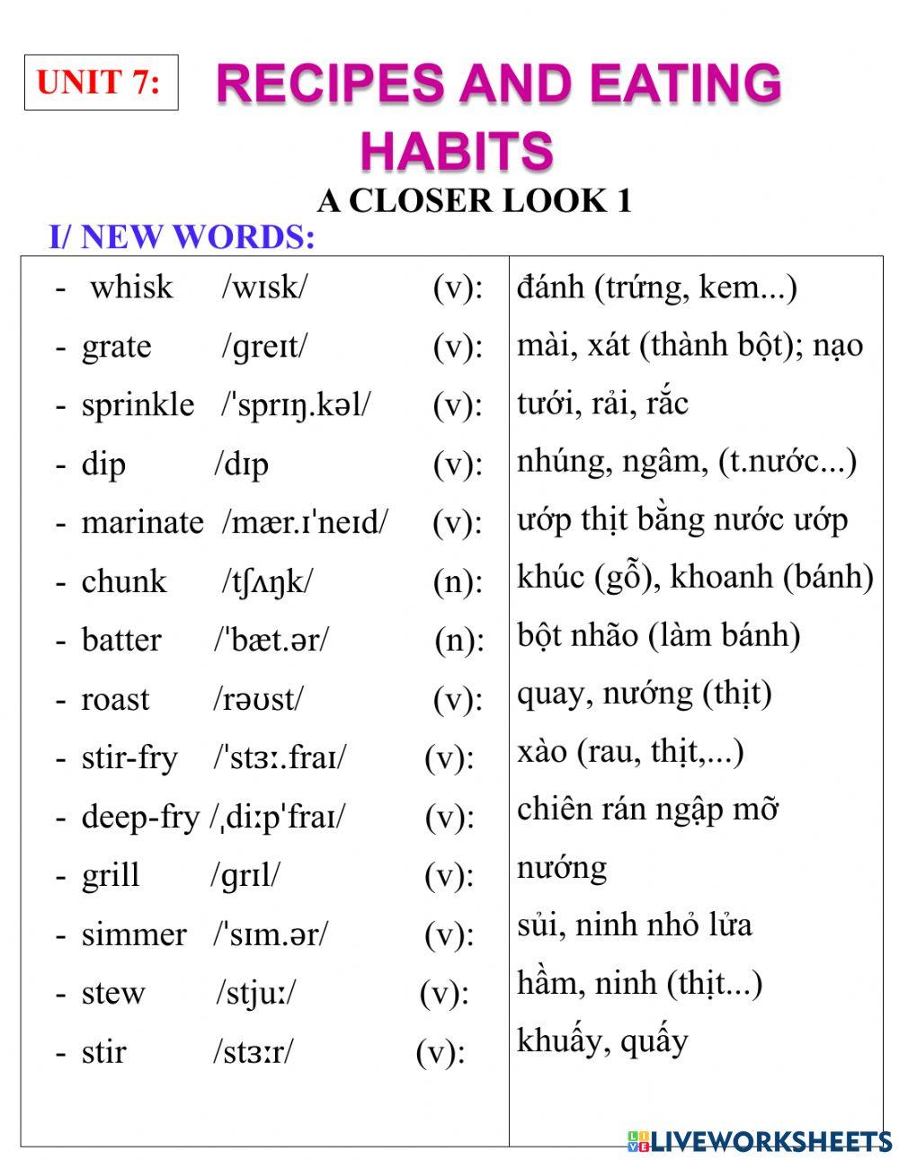 English 9- unit 7- a closer look 1