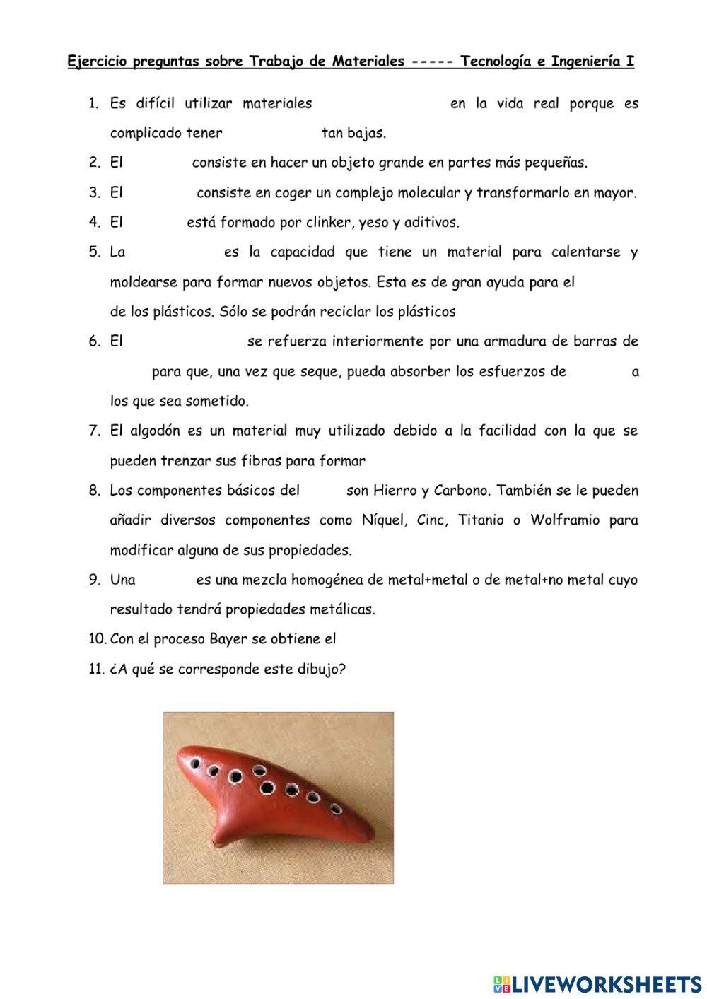 Ejercicio Trabajo de Materiales- TIPO 2