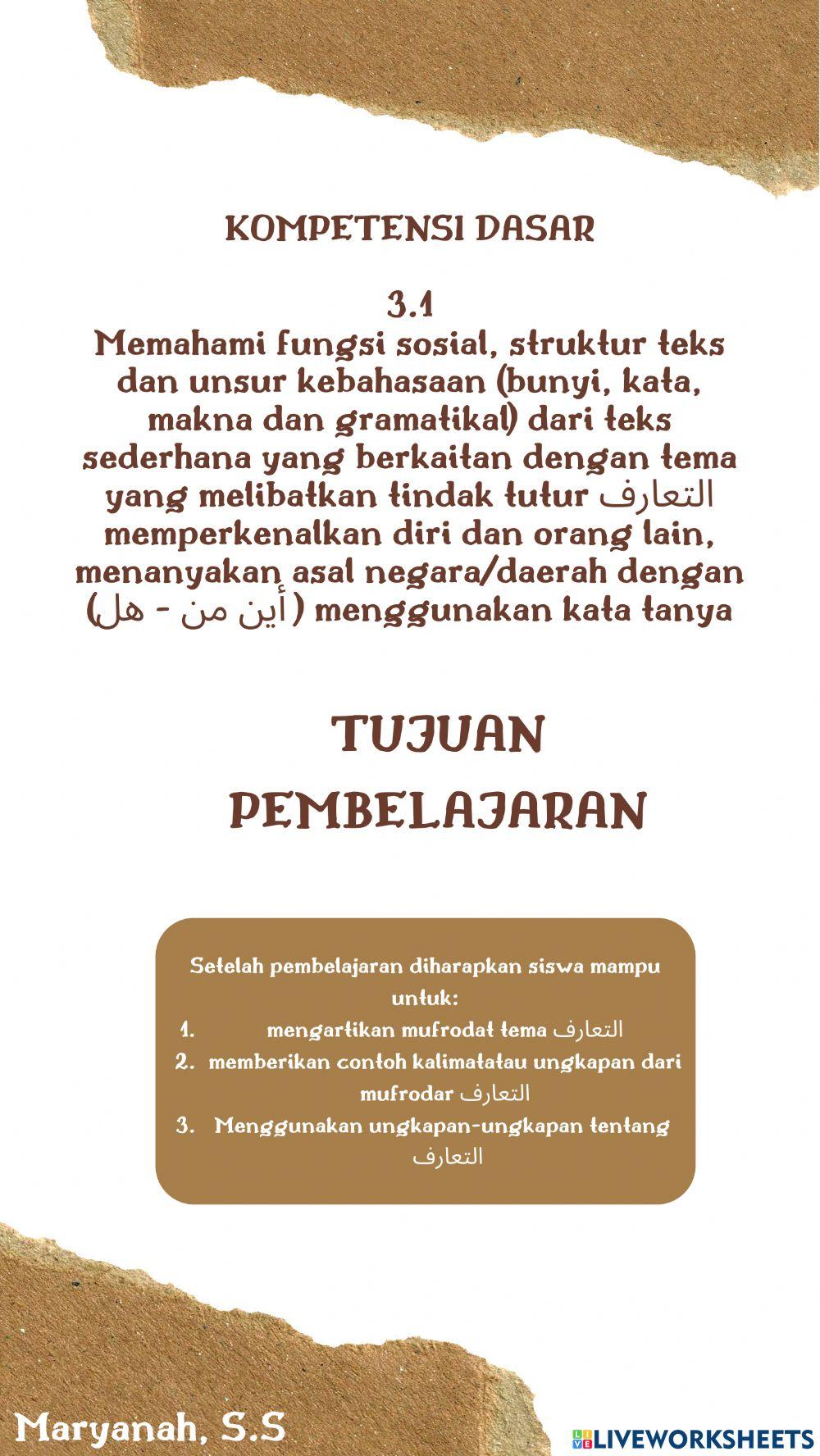 Tugas Media lkpd Bab 1 taaruf