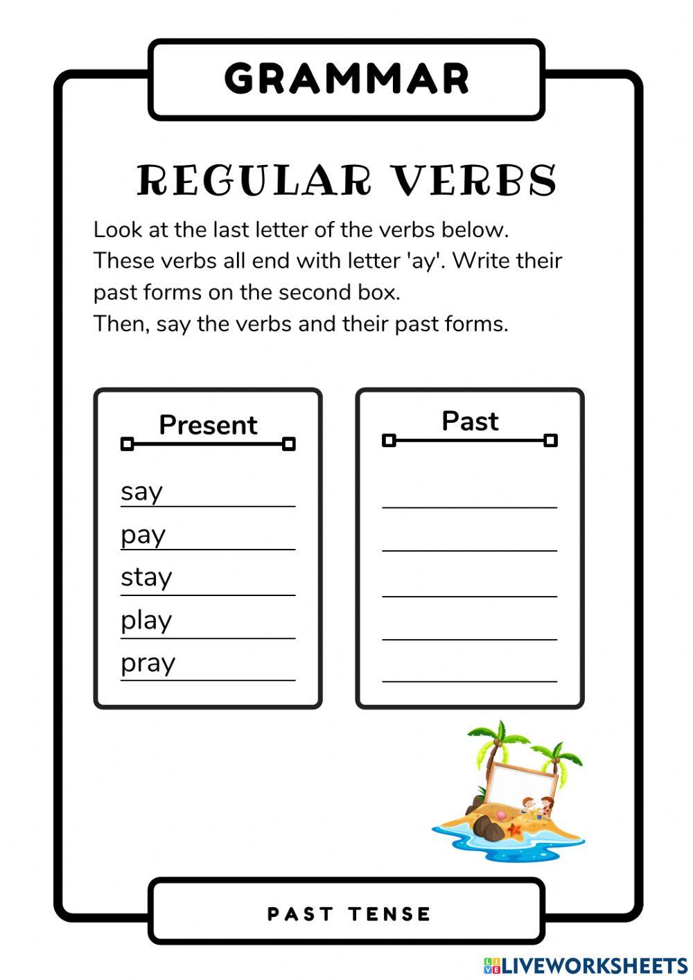 Regular Verbs (Past Tense) interactive worksheet Live Worksheets
