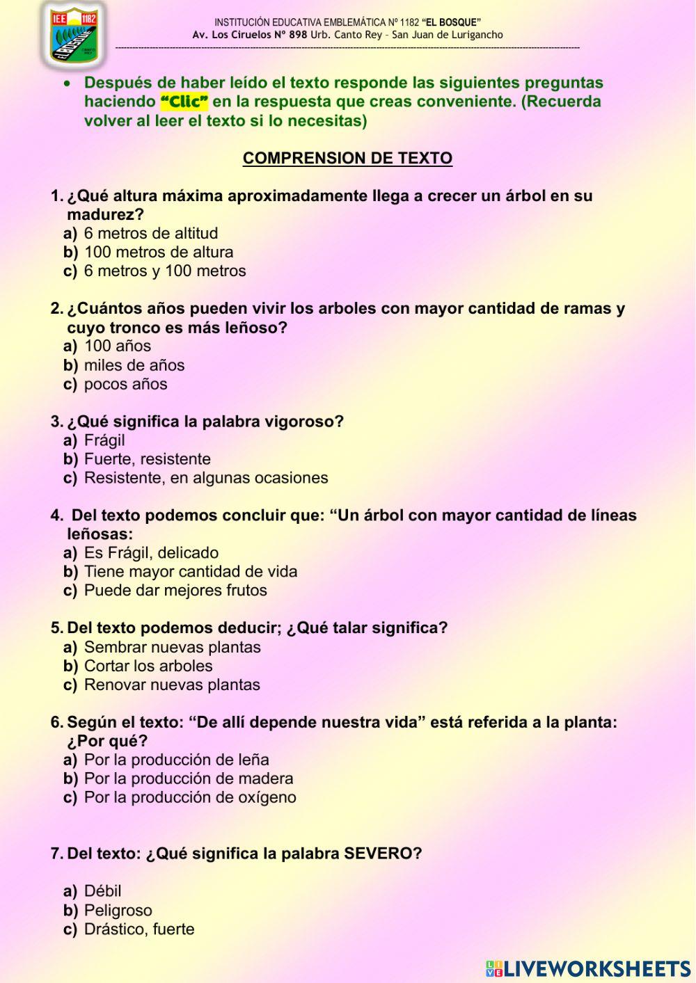 TEXTO INFORMATIVO EXPLICATIVO 5° GRADO