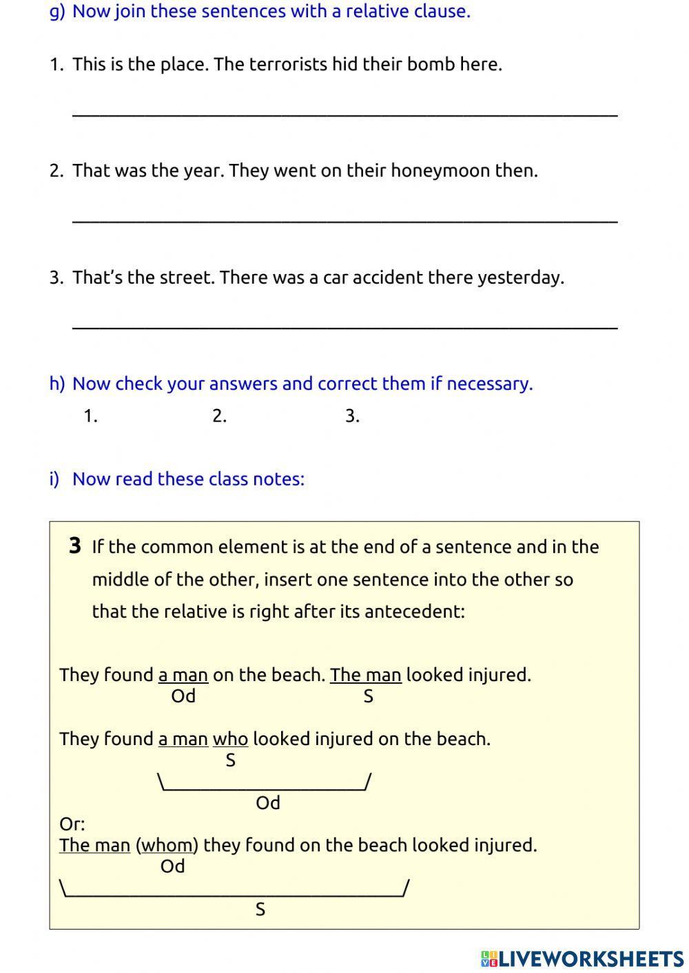 Defining relative clauses 1