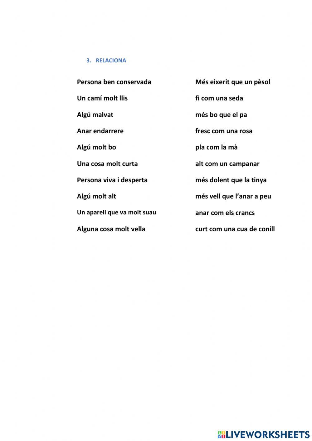 La comparació amb expressions