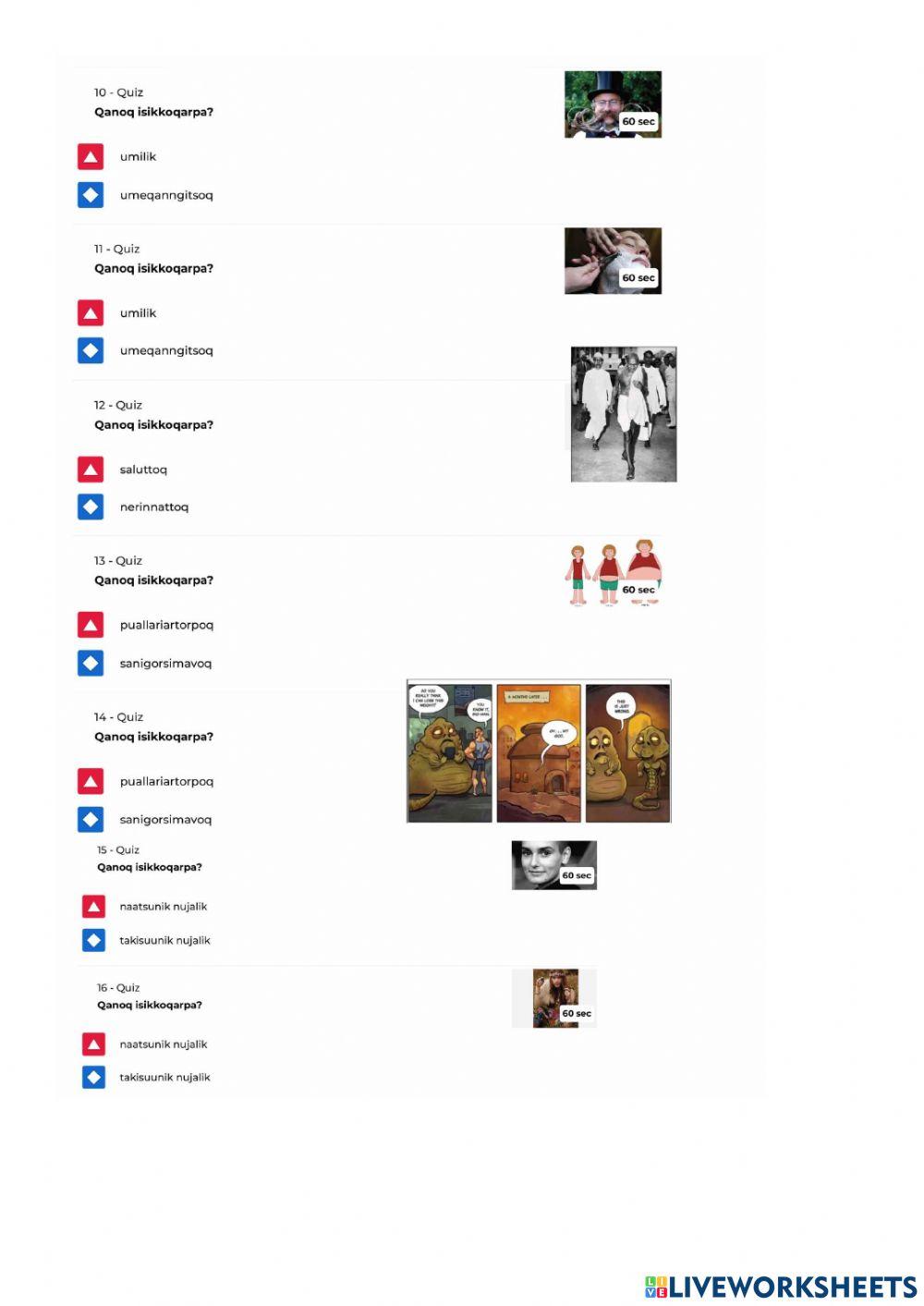 Qanoq isikkoqarpa? Skriv det rigtige svar