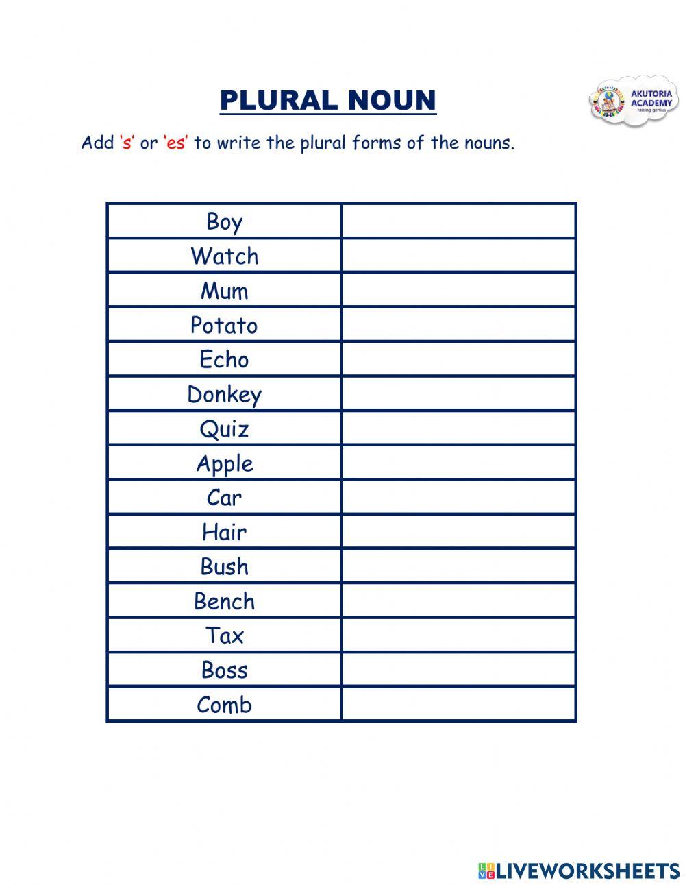 Plural Nouns