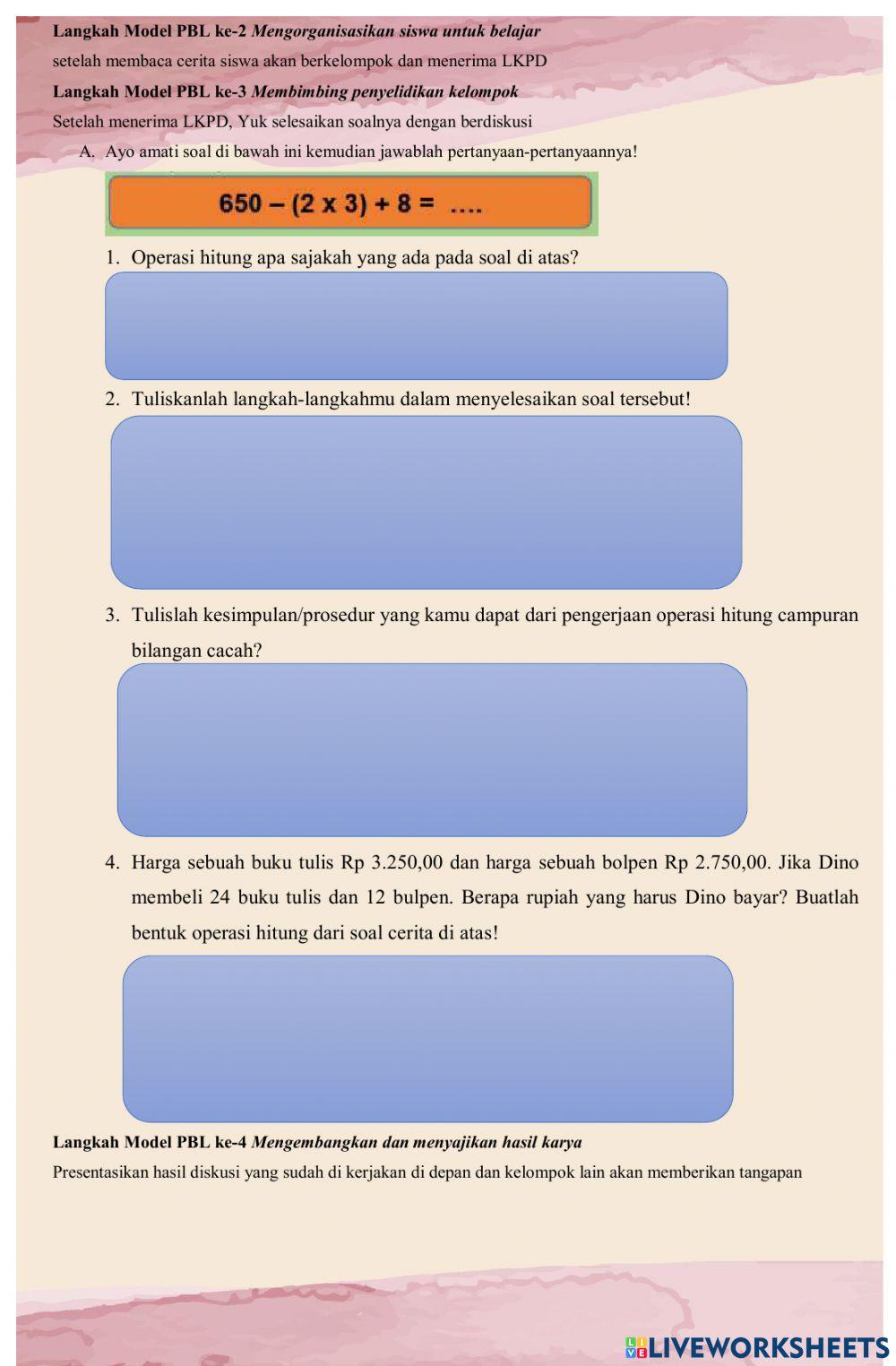 Operasi hitung campuran bilangan cacah