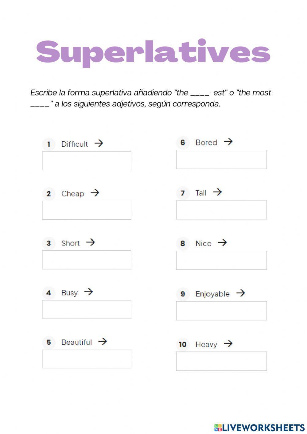 Superlative and comparative