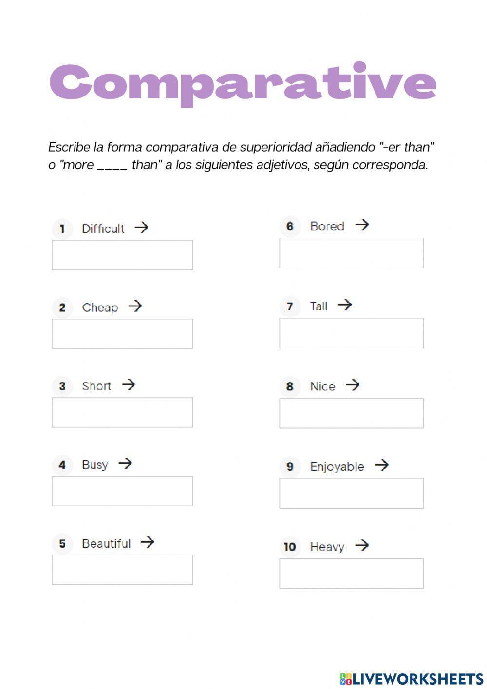 Superlative and comparative