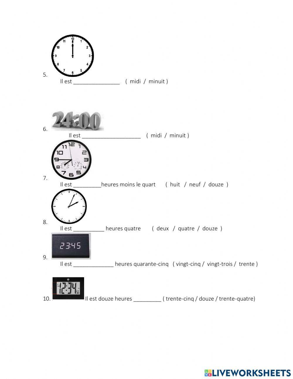 Quelle heure est-il?