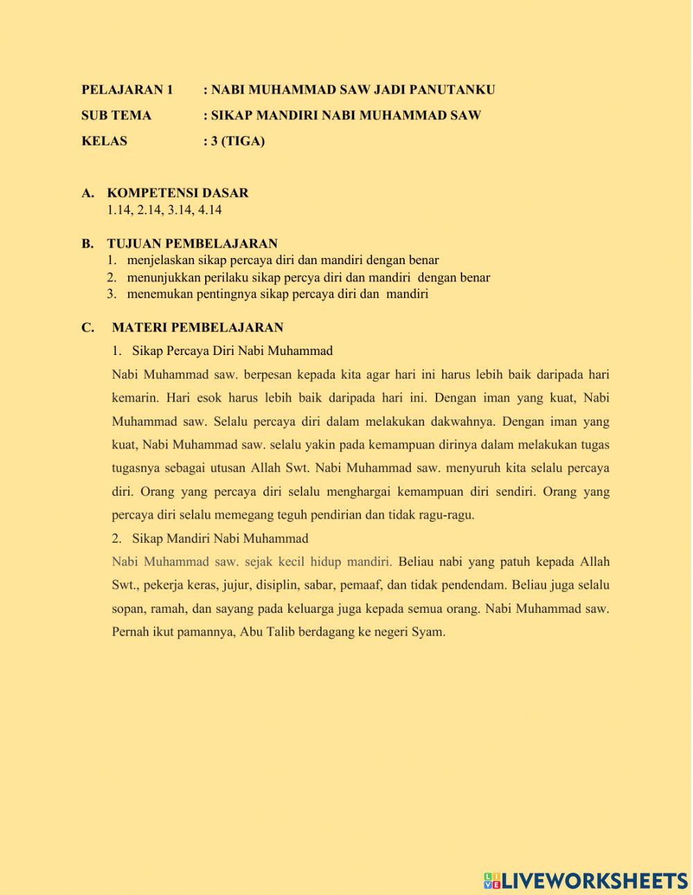 Lkpd pembelajaran 1 kelas 3 sd