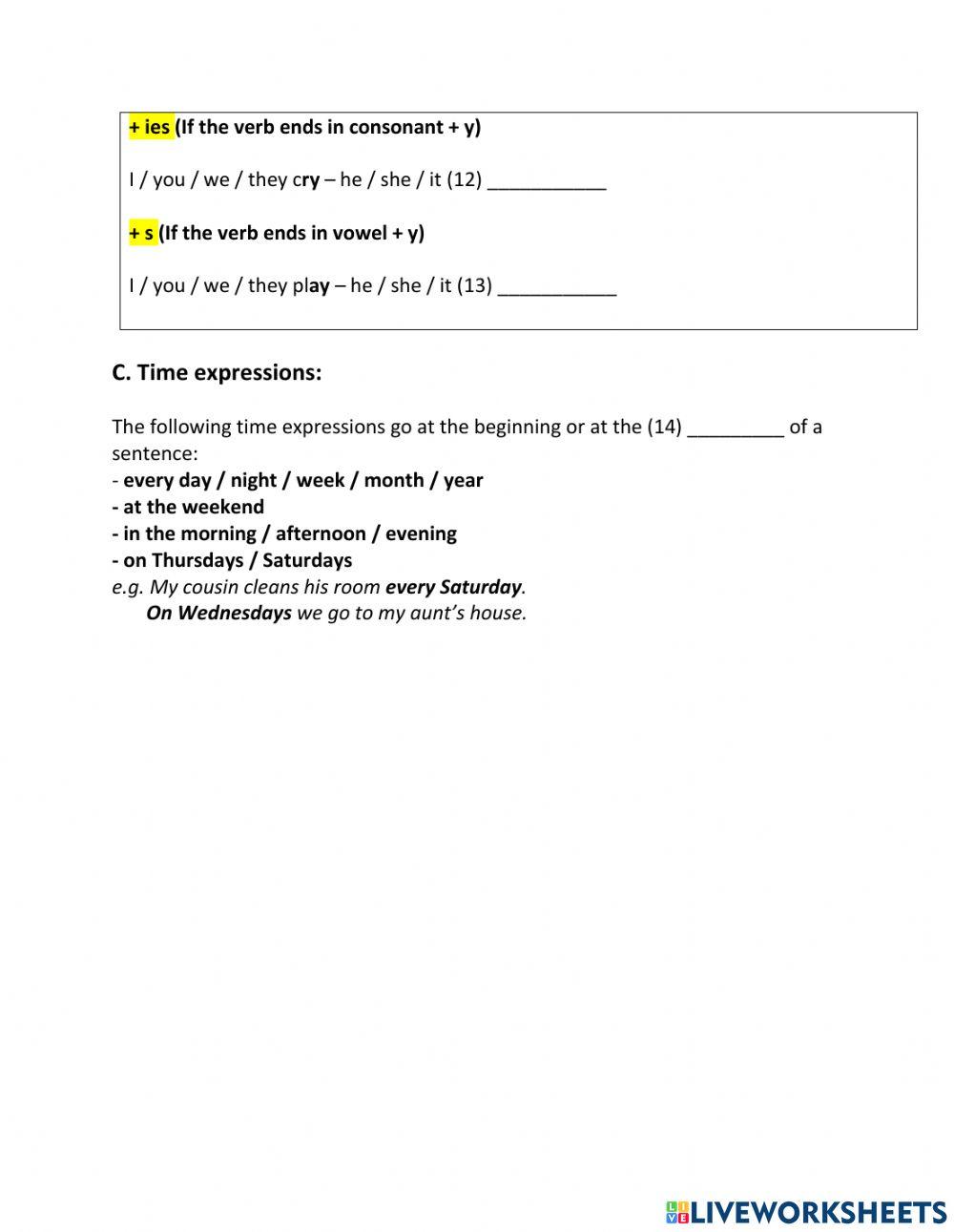 Present Simple - Affirmative