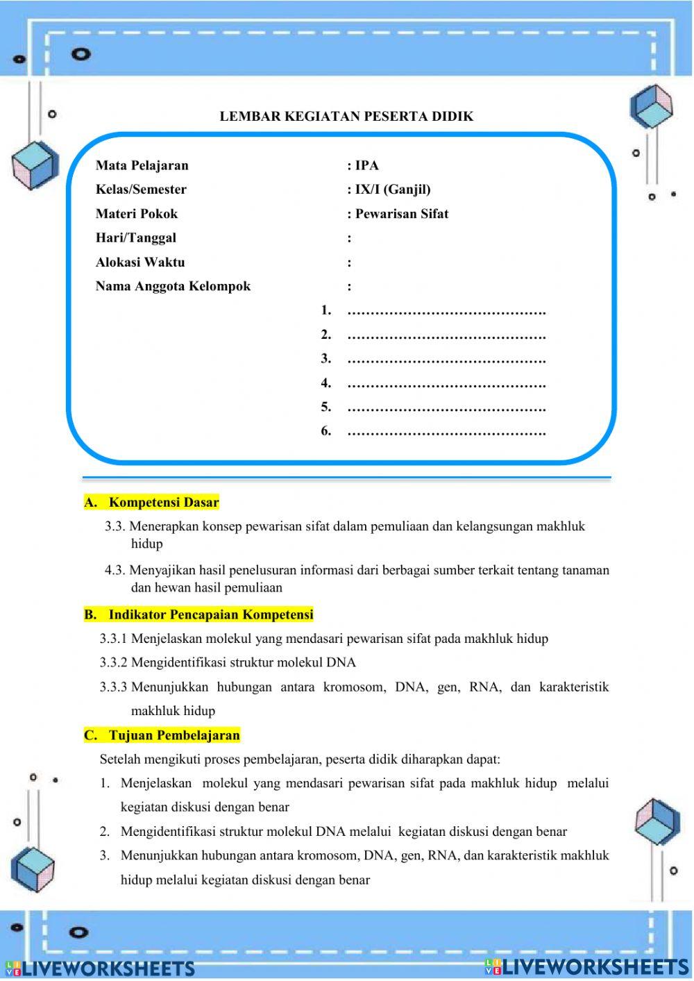 Pewarisan Sifat Materi Genetik