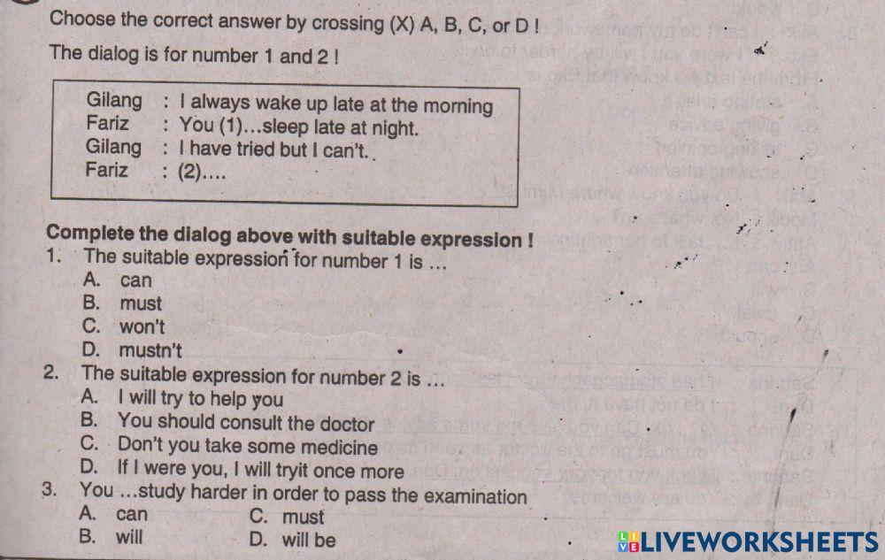 Ulangan Harian Bahasa Inggris BAB 3 Kelas 8