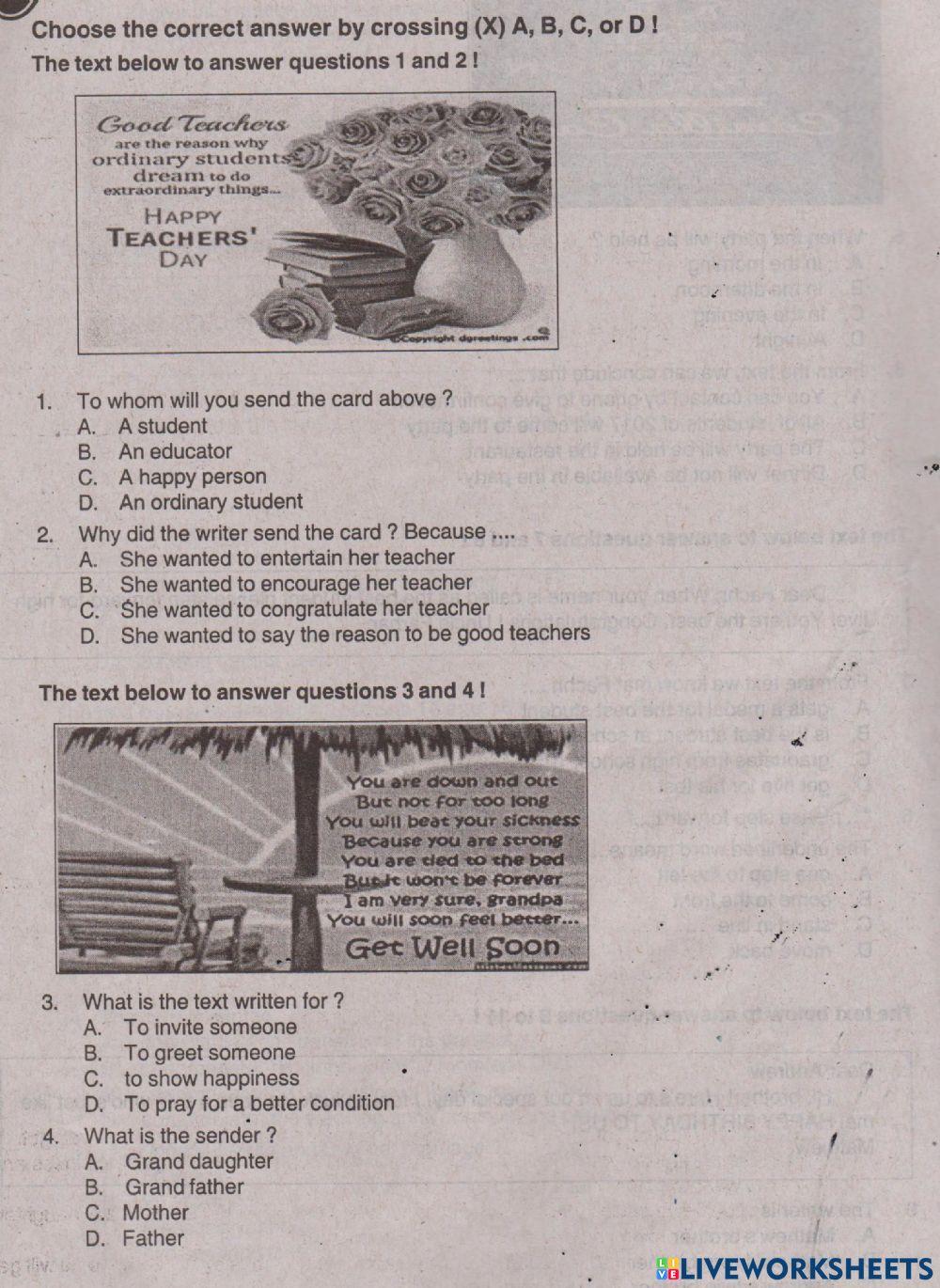 Ulangan Harian Bahasa Inggris BAB 5 Kelas 8