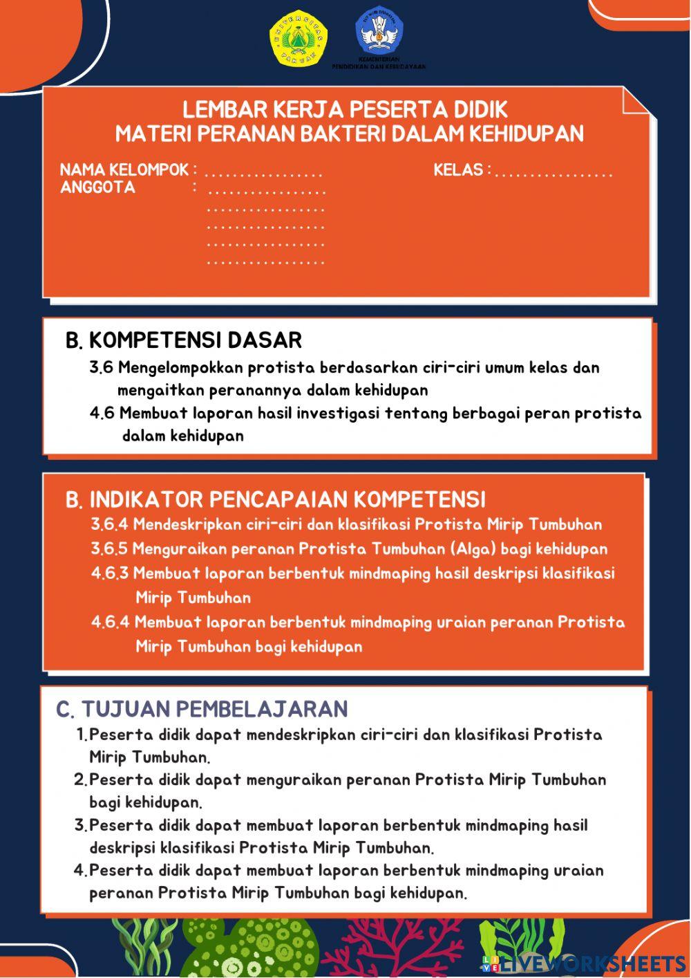 LKPD Protista Mirip Tumbuhan