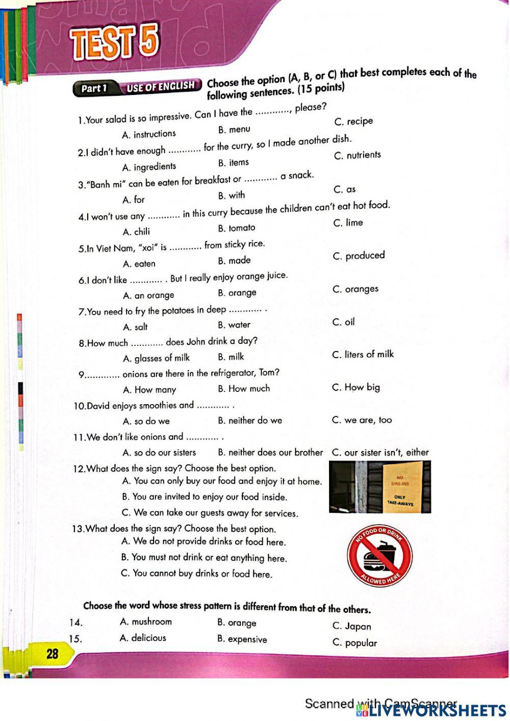 Test 05 - RO7 Practice test